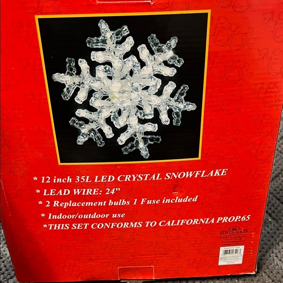 New Kurt Adler 12” 35 Light White Crystal Snowflake - Picture 2 of 2